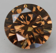 0.51 CARAT ORANGY BROWN VVS2 ROUND BRILLIANT NATURAL EARTH MINED LOOSE DIAMOND 5.3MM *360 PROFESSIONAL IMAGES & VIDEO