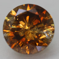 0.58 Carat Fancy Vivid Orangy Brown SI3 Round Brilliant Natural EARTH MINED Loose Diamond 5.4mm *360 REAL IMAGES & VIDEO