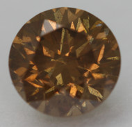 0.61 CARAT YELLOW BROWN VS1 ROUND BRILLIANT NATURAL EARTH MINED LOOSE DIAMOND 5.3MM *360 PROFESSIONAL IMAGES & VIDEO