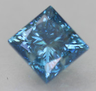 0.47 CARAT FANCY VIVID BLUE SI2 PRINCESS NATURAL EARTH MINED LOOSE DIAMOND 4.06X3.96MM *360 PROFESSIONAL IMAGES & VIDEO