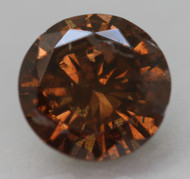 0.56 CARAT ORANGY BROWN SI2 ROUND BRILLIANT NATURAL EARTH MINED LOOSE DIAMOND 5.54MM *360 PROFESSIONAL IMAGES & VIDEO