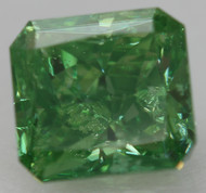 Certified 1.00 Carat Vivid Green VS2 Radiant Natural EARTH MINED Loose Diamond 5.76x5.34mm