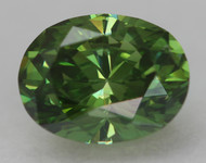 Certified 0.51 Carat Vivid Green VVS1 Oval Natural EARTH MINED Loose Diamond 5.78x4.48mm
