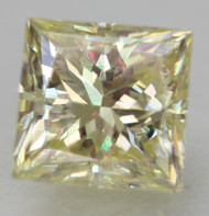 Certified 0.63 Carat Fancy Yellow VVS2 Princess Natural EARTH MINED Loose Diamond 4.65x4.53mm