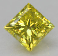 Certified 2.01 Carat Canary Yellow VS1 Princess Natural EARTH MINED Loose Diamond 6.6x6.5mm