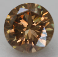 Certified 0.62 Carat Orangy Brown VVS1 Round Brilliant Natural EARTH MINED Loose Diamond 5.44mm