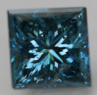 Certified 2.51 Carat Vivid Blue VS2 Princess Natural EARTH MINED Loose Diamond 7.53x7.52mm