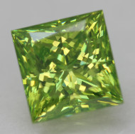 Certified 1.02 Carat Lemon Green VVS2 Princess Natural EARTH MINED Loose Diamond 5.51x5.36mm