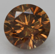 Certified 0.74 Carat Orangy Brown VVS1 Round Brilliant Natural EARTH MINED Loose Diamond 5.71mm