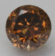 Certified 0.70 Carat Orangy Brown VVS1 Round Brilliant Natural EARTH MINED Loose Diamond 5.23mm