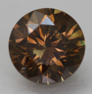 Certified 0.59 Carat Deep Brown VVS1 Round Brilliant Natural EARTH MINED Loose Diamond 5.36mm