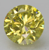 0.53 Carat Canary Yellow SI1 Round Brilliant Natural EARTH MINED Loose Diamond For Jewelry 5.03mm