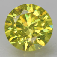 0.31 Carat Canary Yellow VS2 Round Brilliant Natural EARTH MINED Loose Diamond For Jewelry 4.24mm