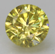 0.50 Carat Canary Yellow SI1 Round Brilliant Natural EARTH MINED Loose Diamond For Ring 4.9mm