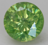 1.28 Carat Yellow Green SI2 Round Brilliant Natural EARTH MINED Loose Diamond For Jewelry 6.71mm
