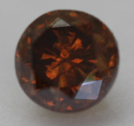 0.59 Carat Orangy Brown VS1 Round Brilliant Natural EARTH MINED Loose Diamond For Jewelry 4.72mm