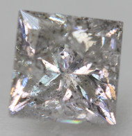 1.02 CARAT FANCY INTENSE SILVER PRINCESS NATURAL EARTH MINED LOOSE DIAMOND FOR RING 5.33X5.27MM *360 REAL IMAGES & VIDEO