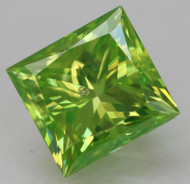CERTIFIED 1.09 CARAT VIVID GREEN VVS2 PRINCESS NATURAL EARTH MINED LOOSE DIAMOND 5.65X5.5MM  *360 REAL IMAGES & VIDEO
