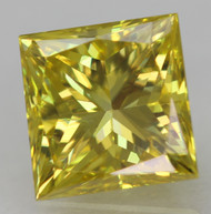 CERTIFIED 0.57 CARAT CANARY YELLOW VVS1 PRINCESS NATURAL EARTH MINED LOOSE DIAMOND 4.57X4.5MM  *360 REAL IMAGES & VIDEO