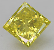 CERTIFIED 0.51 CARAT CANARY YELLOW VVS2 PRINCESS NATURAL EARTH MINED LOOSE DIAMOND 4.52X4.43MM  *360 REAL IMAGES & VIDEO