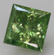 CERTIFIED 0.77 CARAT VIVID GREEN VS2 PRINCESS NATURAL EARTH MINED LOOSE DIAMOND 5.29X5.1MM  *360 REAL IMAGES & VIDEO