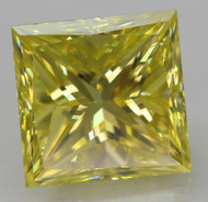 CERTIFIED 0.70 CARAT CANARY YELLOW VVS2 PRINCESS NATURAL EARTH MINED LOOSE DIAMOND 4.94X4.86MM  *360 REAL IMAGES & VIDEO