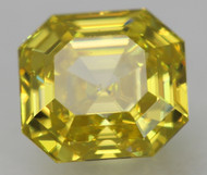 CERTIFIED 0.54 CARAT CANARY YELLOW VS1 ASSCHER CUT NATURAL EARTH MINED LOOSE DIAMOND 4.75X4.53MM  *360 IMAGES & VIDEO