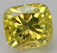 CERTIFIED 0.70 CARAT CANARY YELLOW VVS2 CUSHION SHAPE NATURAL EARTH MINED LOOSE DIAMOND 5.76X4.64MM  *360 IMAGES & VIDEO