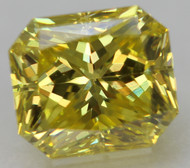 CERTIFIED 0.86 CARAT CANARY YELLOW VVS2 RADIANT NATURAL EARTH MINED LOOSE DIAMOND 5.33X4.69MM  *360 REAL IMAGES & VIDEO