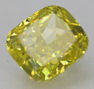 CERTIFIED 1.05 CARAT CANARY YELLOW VVS2 CUSHION SHAPE NATURAL EARTH MINED LOOSE DIAMOND 5.9X5.35MM  *360 IMAGES & VIDEO