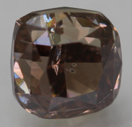Certified 0.51 Carat Fancy Pinkish Brown SI2 Cushion Shape Natural EARTH MINED Diamond 3.86x3.84mm  *360 IMAGES & VIDEO