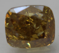 0.54 Carat Fancy Brownish Yellow SI3 Cushion Natural EARTH MINED Diamond 4.68X4.00mm *360 PROFESSIONAL IMAGES & VIDEO