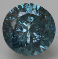0.60 CARAT FANCY VIVID BLUE ROUND BRILLIANT NATURAL EARTH MINED LOOSE DIAMOND 5.25MM *360 PROFESSIONAL IMAGES & VIDEO