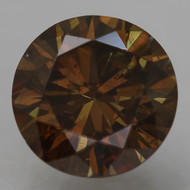 CERTIFIED 0.57 CARAT YELLOW BROWN VVS2 ROUND BRILLIANT NATURAL EARTH MINED LOOSE DIAMOND 5.35MM *360 IMAGES & VIDEO