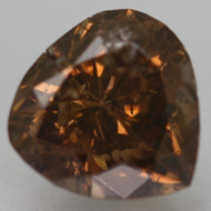 Certified 1.07 Carat Fancy Vivid Orangy Brown SI2 Pear Shape Natural EARTH MINED Diamond 6.48x6.35mm  *360 VIDEO & PICS