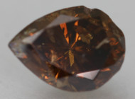 Certified 1.04 Carat Fancy Vivid Orange Brown SI2 Pear Shape Natural EARTH MINED Diamond 7.41x5.56mm  *360 VIDEO & PICS