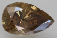 Certified 1.00 Carat Fancy Vivid Orangy Brown SI1 Pear Shape Natural EARTH MINED Diamond 8x5.19mm  *360 VIDEO & IMAGES