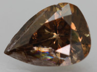 Certified 1.02 Carat Fancy Vivid Orangy Brown SI2 Pear Shape Natural EARTH MINED Diamond 7.89x5.71mm  *360 VIDEO & PICS