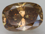 CERTIFIED 1.54 CARAT INTENSE YELLOWISH BROWN SI1 CUSHION NATURAL EARTH MINED DIAMOND 8.31X5.81MM  *360 REAL VIDEO&IMAGES