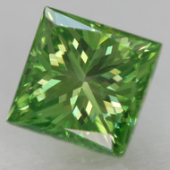 CERTIFIED 0.70 CARAT VIVID GREEN VVS2 PRINCESS NATURAL EARTH MINED LOOSE DIAMOND 4.95X4.9MM  *360 REAL VIDEO& IMAGES