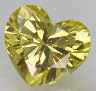 CERTIFIED 1.00 CARAT CANARY YELLOW VVS1 HEART NATURAL EARTH MINED LOOSE DIAMOND 6.53X5.96MM *360 REAL VIDEO& IMAGES
