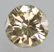 Certified 0.55 Carat Fancy Yellowish Brown VVS2 Round Brilliant Natural EARTH MINED Diamond 5.38mm  *360 IMAGES & VIDEO
