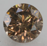0.78 CARAT FANCY VIVID YELLOWISH BROWN SI2 ROUND BRILLIANT NATURAL EARTH MINED LOOSE DIAMOND 5.6MM *360 IMAGES & VIDEO