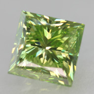 CERTIFIED 1.48 CARAT VIVID GREEN VVS1 PRINCESS NATURAL EARTH MINED LOOSE DIAMOND 5.68X5.66MM *360 REAL IMAGES & VIDEOS
