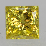 0.24 Carat Canary Yellow VVS1 Princess Natural EARTH MINED Loose Diamond 3.41X3.28mm