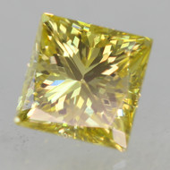 0.25 Carat Canary Yellow VVS2 Princess Natural EARTH MINED Loose Diamond 3.41X3.37mm