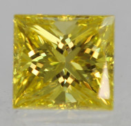 0.23 Carat Canary Yellow VS1 Princess Natural EARTH MINED Loose Diamond 3.60X3.41mm
