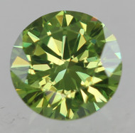 0.17 Carat Vivid Green VVS2 Round Brilliant Natural EARTH MINED Loose Diamond 3.61mm
