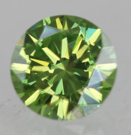 0.18 Carat Vivid Green VVS2 Round Brilliant Natural EARTH MINED Loose Diamond 3.61mm