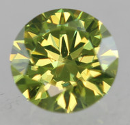 0.18 Carat Vivid Green VVS2 Round Brilliant Natural EARTH MINED Loose Diamond 3.65mm